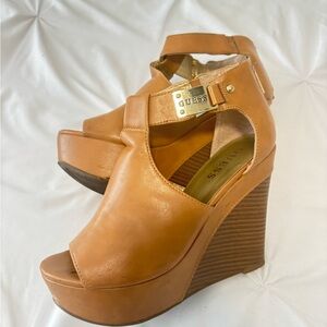 Guess Women's Brown Wedge Sandals
